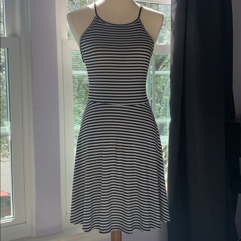 Black and white striped flowy dress
